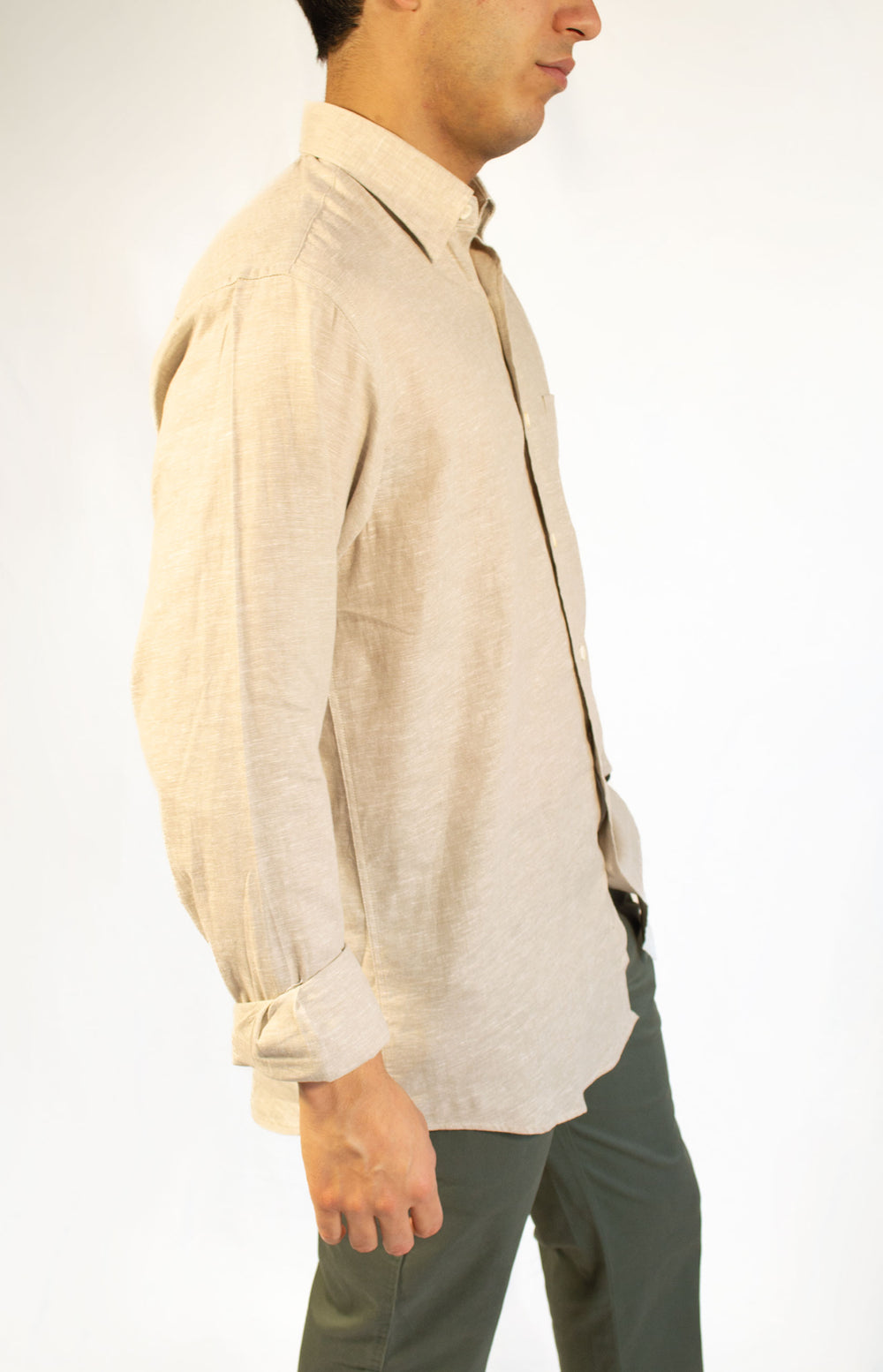 Camisa Lino Manga Larga